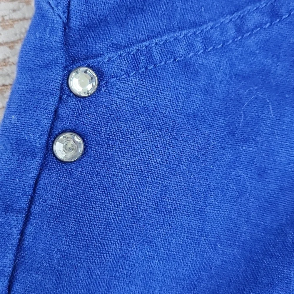 Blue Cropped Pants with Drawstring, INC, Size 6